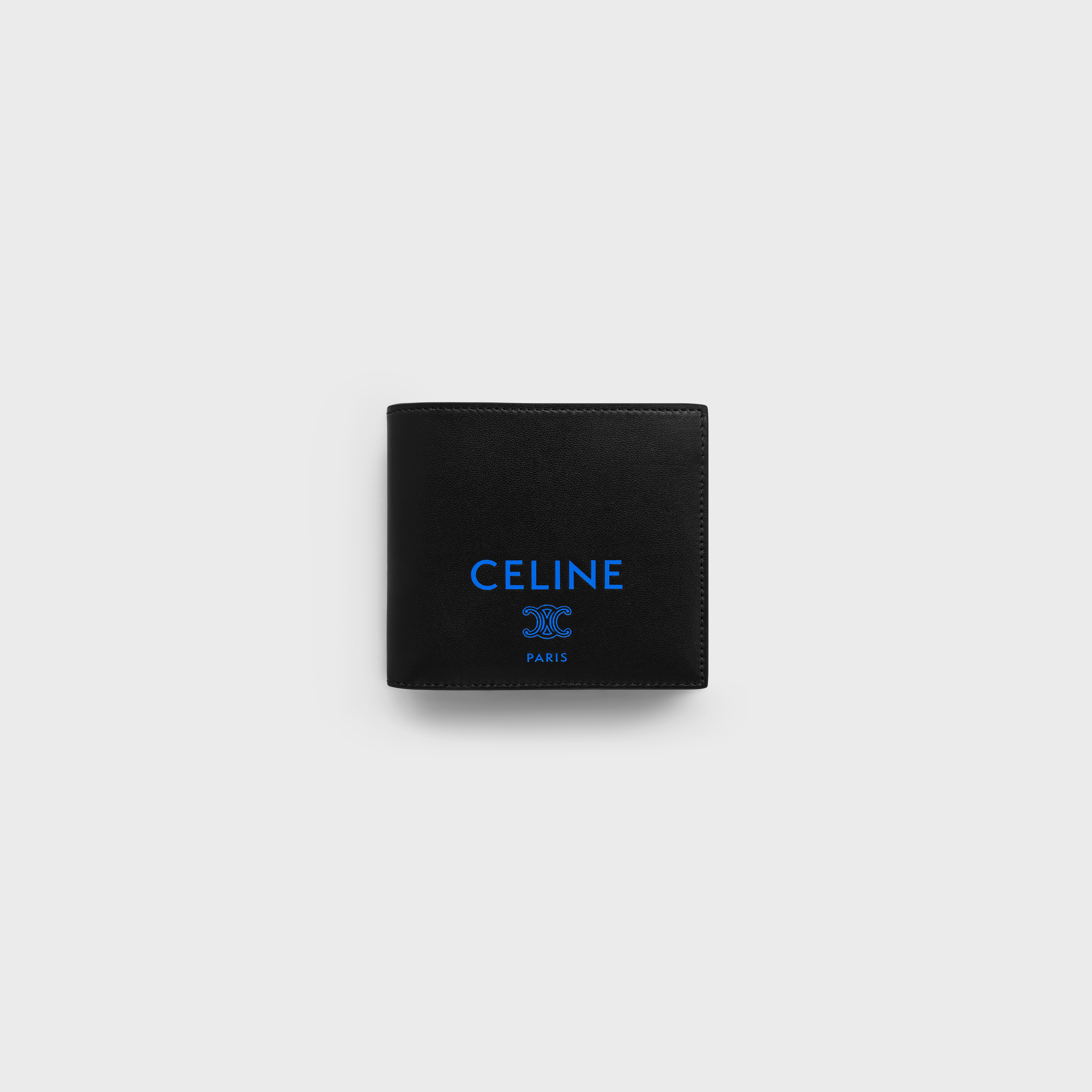 BI-FOLD CARD HOLDER IN SMOOTH LAMBSKIN - BLACK / ULTRA BLUE | CELINE